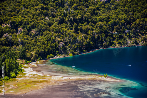 Forest and lake at San Carlos de Bariloche, Rio Negro Province, Patagonia, Argentina, South America