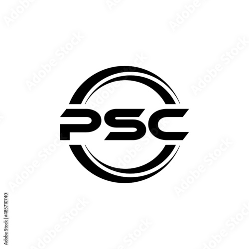 PSC letter logo design with white background in illustrator, vector logo modern alphabet font overlap style. calligraphy designs for logo, Poster, Invitation, etc. photo