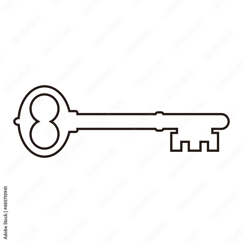 Old door key vector icon illustration Old door key vector icon illustration