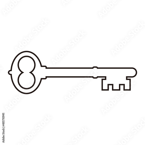 Old door key vector icon illustration