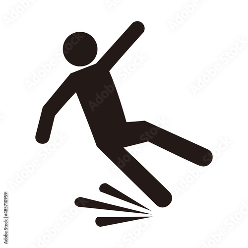 Slippery floor road vector icon on white background