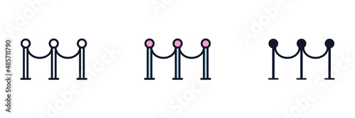 Stand barrier. stanchion ropes icon symbol template for graphic and web design collection logo vector illustration