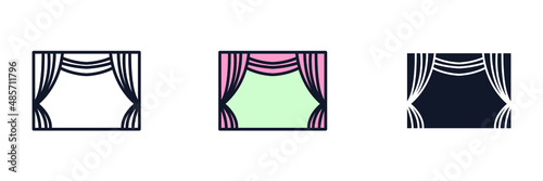 Theatre stage icon symbol template for graphic and web design collection logo vector illustration