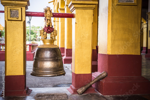 Buddhist prayer bell at a temple in Hsipaw (Thibaw), Shan State, Myanmar (Burma) photo