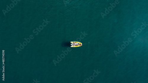 Boat in the middle of Mediterranean sea