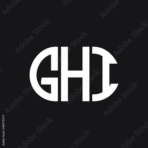 GHI letter logo design on black background. GHI creative initials letter logo concept. GHI letter design.