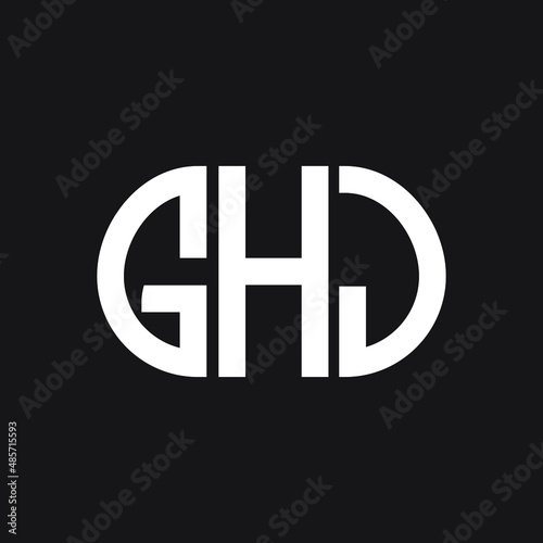 GHJ letter logo design on black background. GHJ creative initials letter logo concept. GHJ letter design.