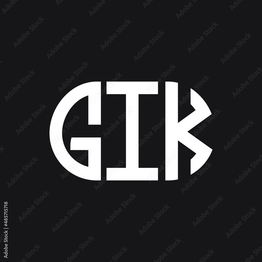 GIK letter logo design on black background. GIK creative initials letter logo concept. GIK letter design. GIK letter logo design on black background. GIK creative initials letter logo concept. GIK letter design.