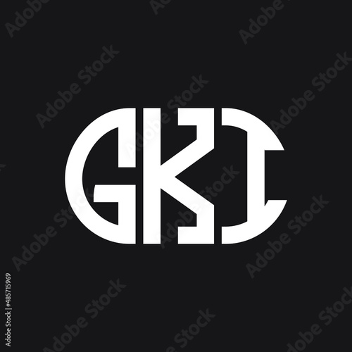 GKI letter logo design on black background. GKI creative initials letter logo concept. GKI letter design. 
