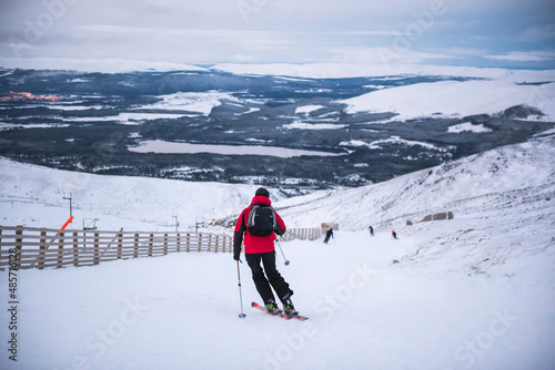 Skiing at CairnGorm Mountain, Aviemore, Cairngorms National Park, Scotland, United Kingdom, Europe