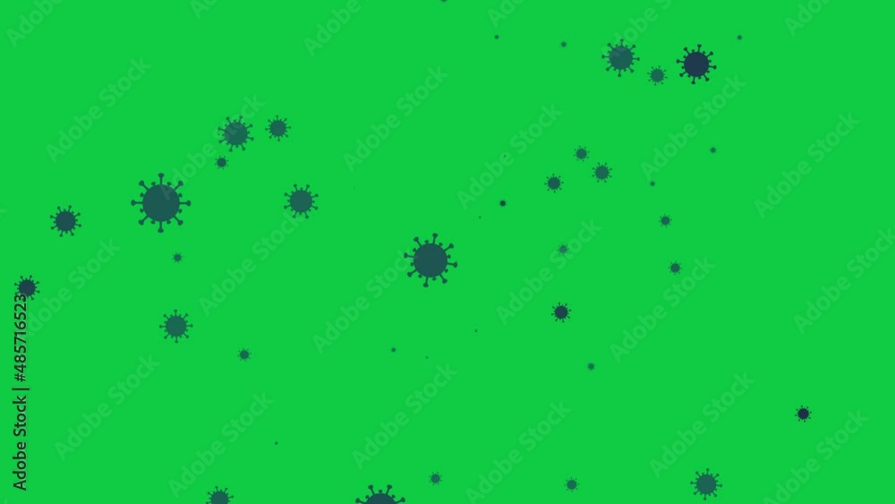 Virus cells on a green screen Virus cells on a green screen