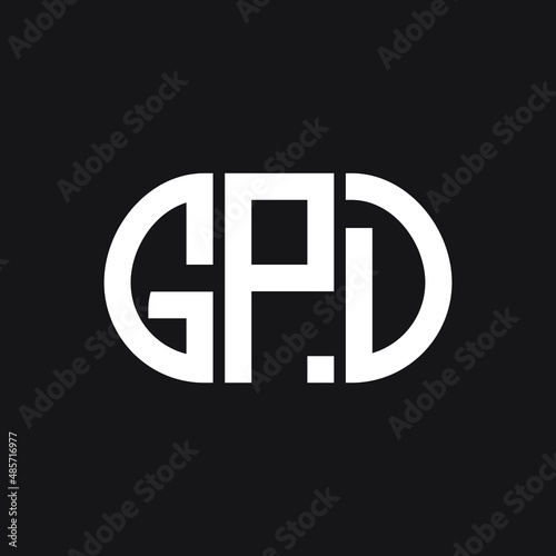 GPD letter logo design on black background. GPD creative initials letter logo concept. GPD letter design. photo