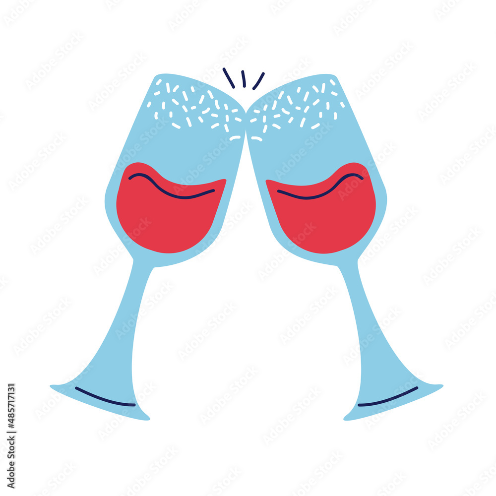 Fototapeta premium wine cups toasting