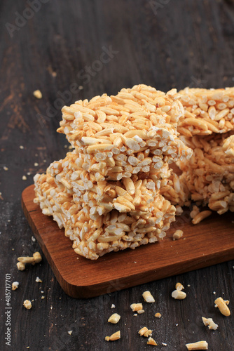 Kue Jipang or Bipang, Javanese Cake Made from Rice Crispy and Sugar photo