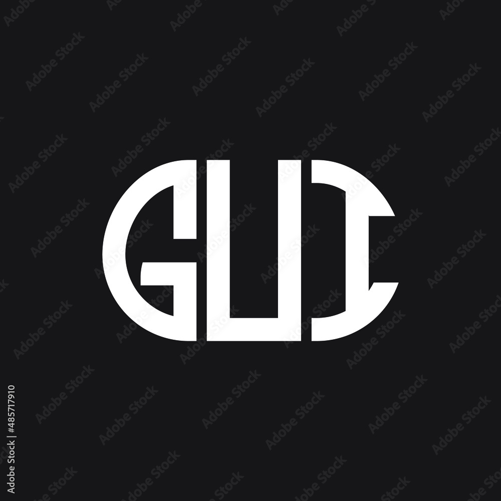 GUI letter logo design on black background. GUI creative initials letter logo concept. GUI letter design.