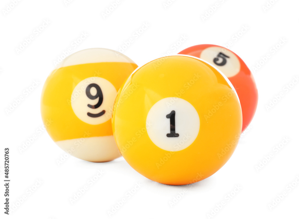 Billiard balls on white background Billiard balls on white background