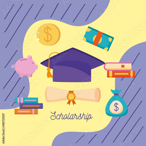 eight loans scholarship icons