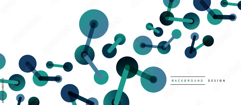 Abstract background. Round dots connected by lines. Trendy techno business template for wallpaper, banner, background or landing Abstract background. Round dots connected by lines. Trendy techno business template for wallpaper, banner, background or landing