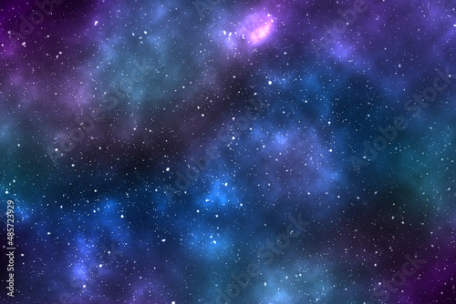 Nebula and galaxies in space. Abstract cosmos background for web banner