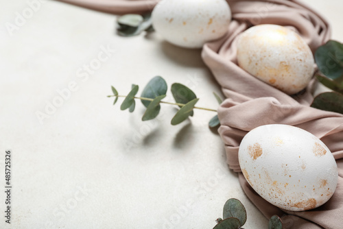 Beautiful Easter eggs, clot...