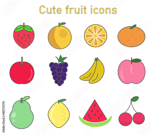 Cute fruit Icon Set