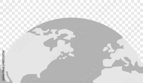 World map globe on white background .Vector graphic in flat style