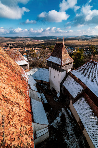 Fortified church and fortress of Viscri, UNESCO World Heritage Site, Transylvania, Romania