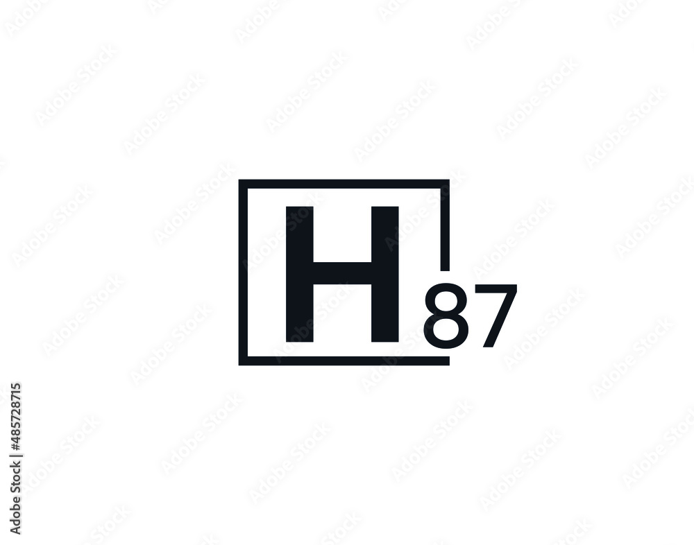 Obraz premium H87, 87H Initial letter logo