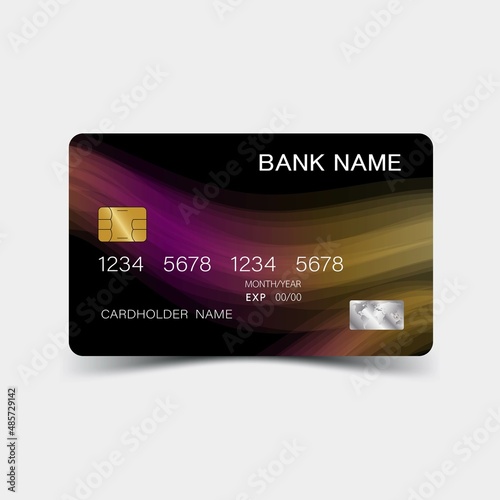 Credit card template, Luxurious. Editable vector design. illustration EPS10