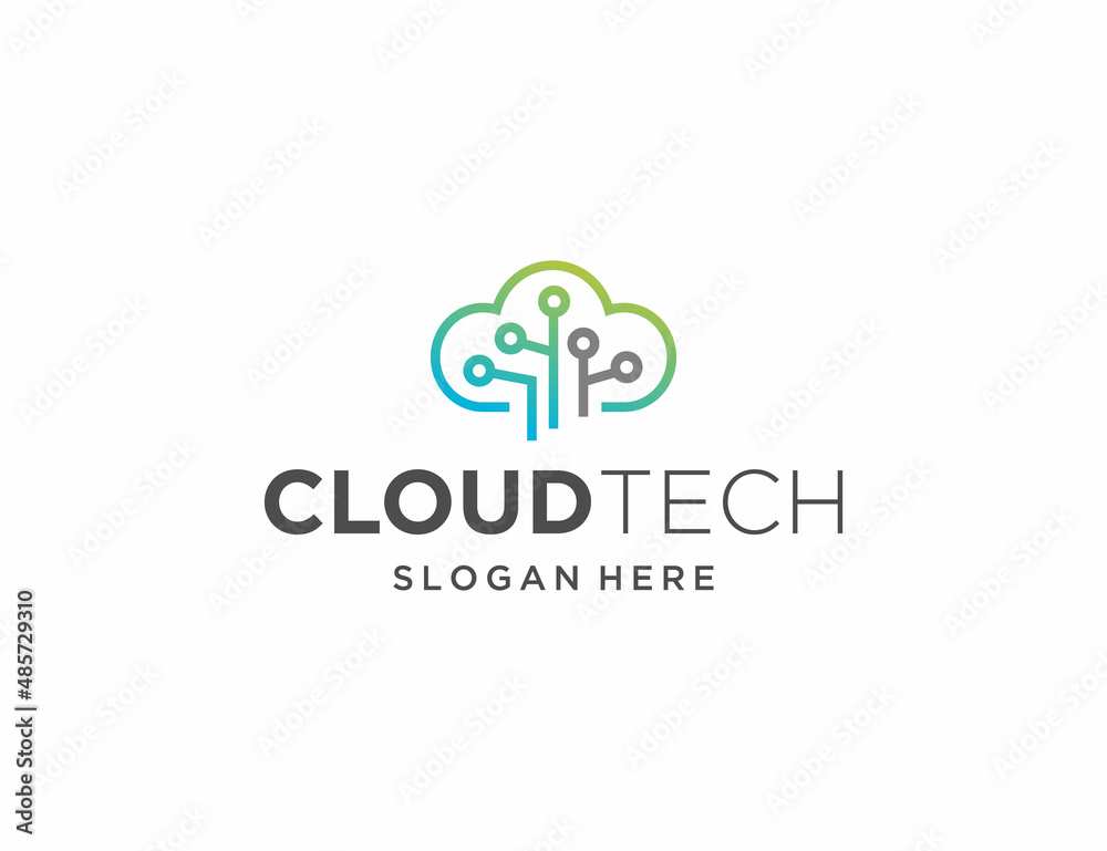 Minimal Cloud tech logo template Minimal Cloud tech logo template