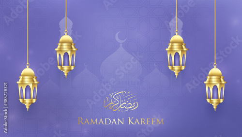 ramadan kareem white traditional islamic banner design
