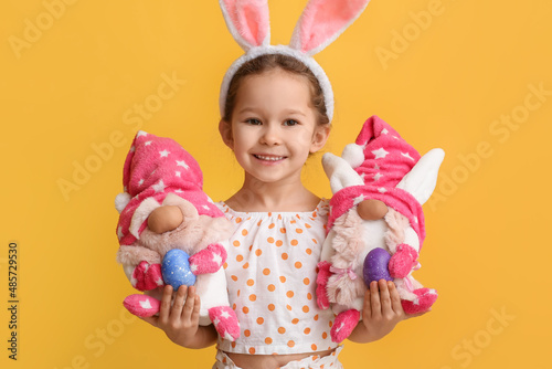 Smiling little girl wearing...