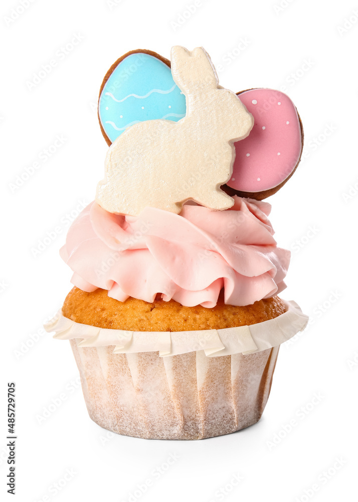 Yummy Easter cupcake on white background Yummy Easter cupcake on white background