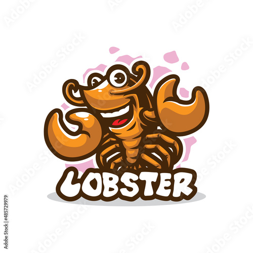 Lobster mascot logo design vector with modern illustration concept style for badge, emblem and t shirt printing. Smart lobster illustration.