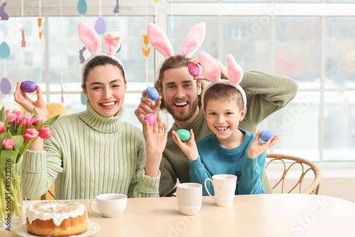 Happy parents and their lit...