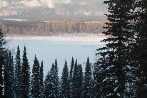 Beautiful winter landscape, Siberian forest