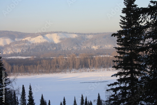 Beautiful winter landscape, Siberian forest