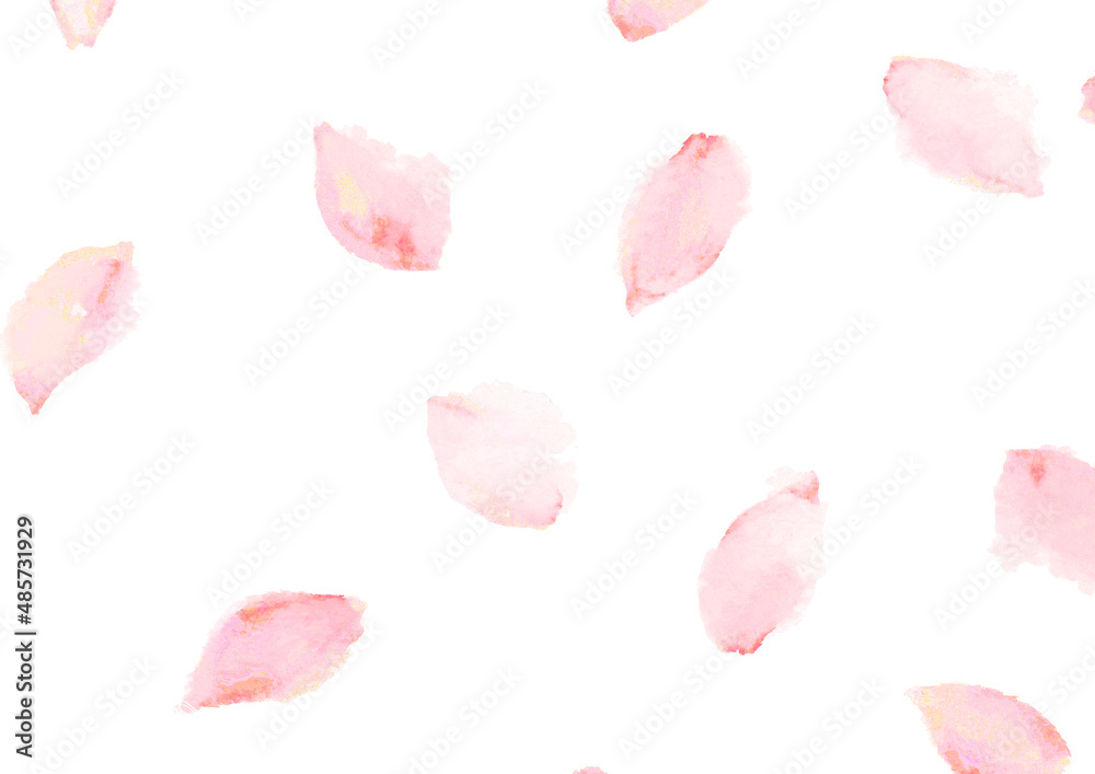 桜の花弁　手描き背景イラスト