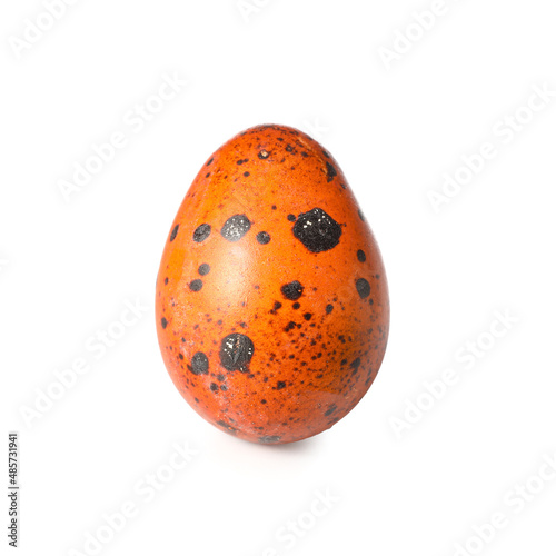 Orange Easter egg on white background