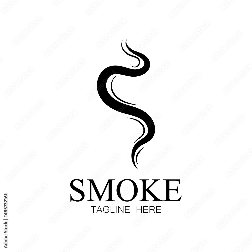 Fototapeta premium Smoke steam icon logo illustration isolated on white background Aroma vaporize icons. Smells vector line icon hot aroma stink or cooking steam symbols smelling or vapor