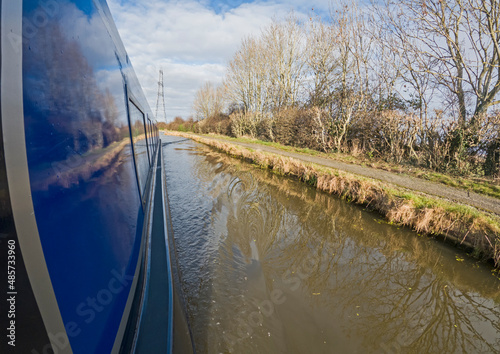 View of a British canal in rural setting photo