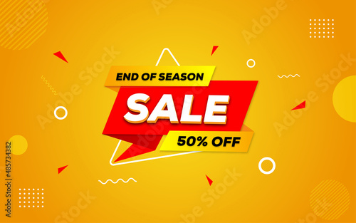 End of season sale banner, Sale banner promotion template design.