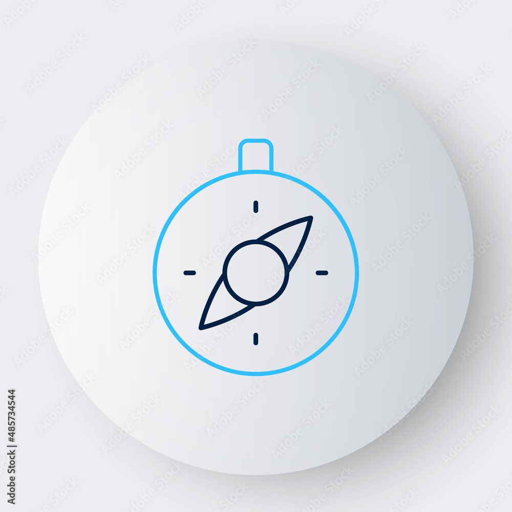Line Compass icon isolated on white background. Windrose navigation symbol. Wind rose sign. Colorful outline concept. Vector Line Compass icon isolated on white background. Windrose navigation symbol. Wind rose sign. Colorful outline concept. Vector