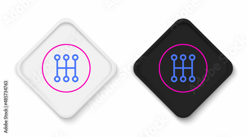 Line Gear shifter icon isolated on white background. Manual transmission icon. Colorful outline concept. Vector