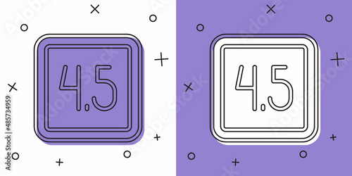 Set Film or movie cinematography rating or review icon isolated on white and purple background. Vector