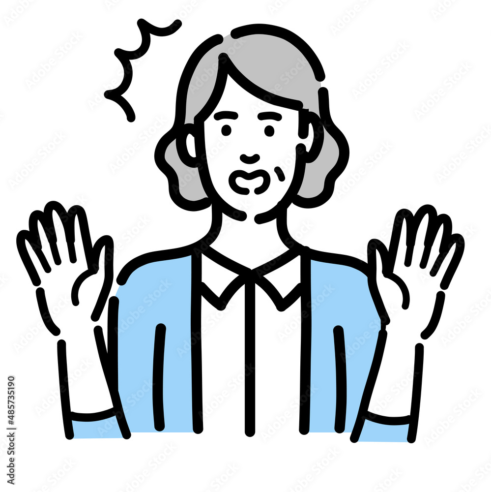 驚いているシニアの女性
驚いているシニアの女性