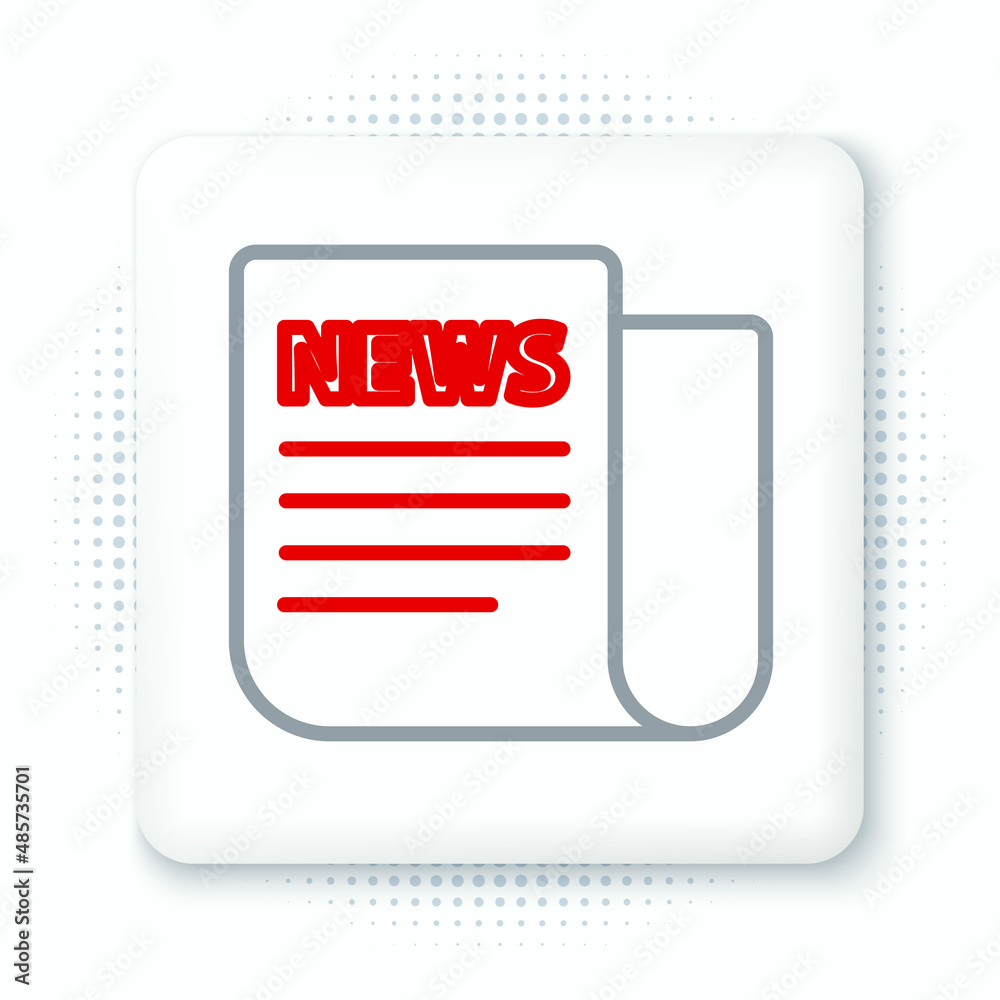 Line News icon isolated on white background. Newspaper sign. Mass media symbol. Colorful outline concept. Vector Line News icon isolated on white background. Newspaper sign. Mass media symbol. Colorful outline concept. Vector