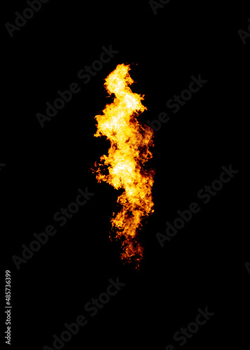 Wavy fiery explosion on black