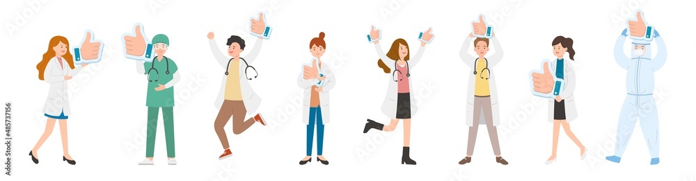 8 paramedic man or woman doctor or laboratory staff composition, medical worker with thumbs up symbol, ok sign, clenched fist and thumbs up, cartoon vector 8 paramedic man or woman doctor or laboratory staff composition, medical worker with thumbs up symbol, ok sign, clenched fist and thumbs up, cartoon vector