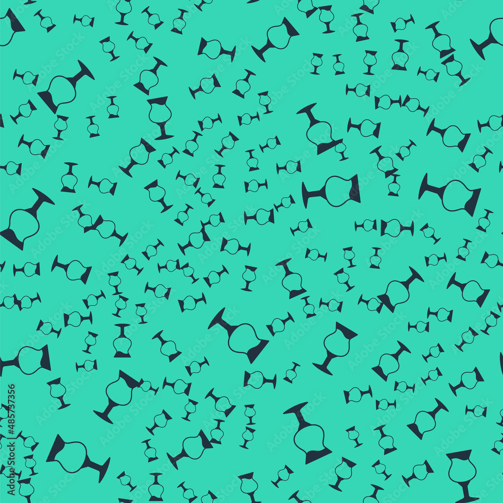 Black Glass of beer icon isolated seamless pattern on green background. Vector Black Glass of beer icon isolated seamless pattern on green background. Vector
